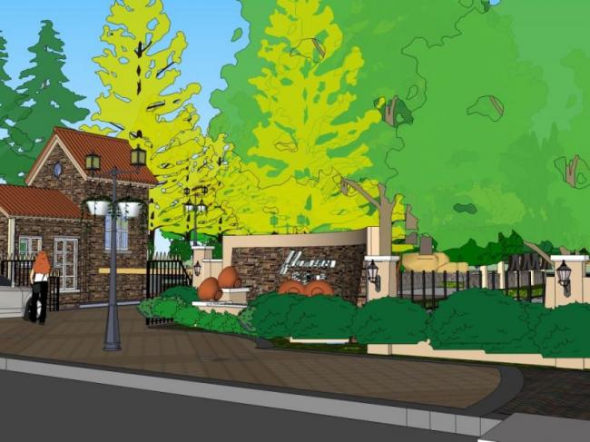 Sketchup景观模型|小区景观，住宅景观，现代风格