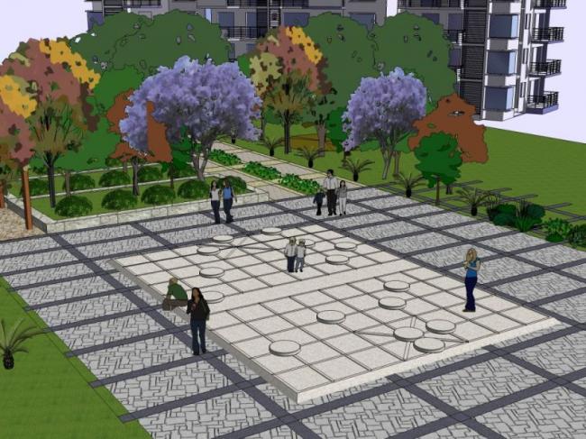 Sketchup景观模型|小区景观，住宅景观，现代风格