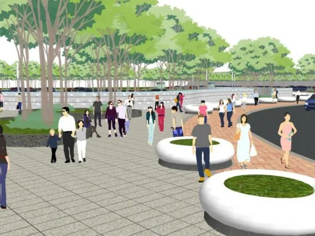 Sketchup景观模型|广场景观，停车场景观，车站景观，现代风格