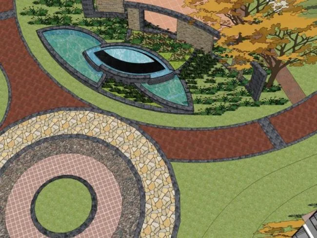 Sketchup景观模型|小区景观，住宅景观，现代风格
