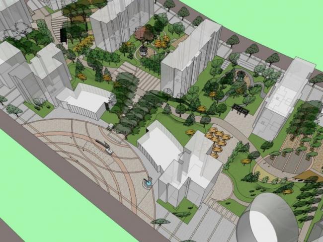 Sketchup景观模型|小区景观，现代风格