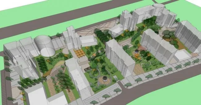Sketchup景观模型|小区景观，现代风格
