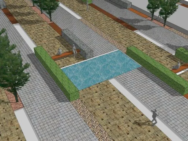 Sketchup景观模型|滨水景观，现代风格