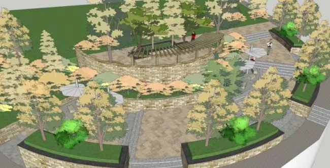 Sketchup景观模型|广场景观，现代风格
