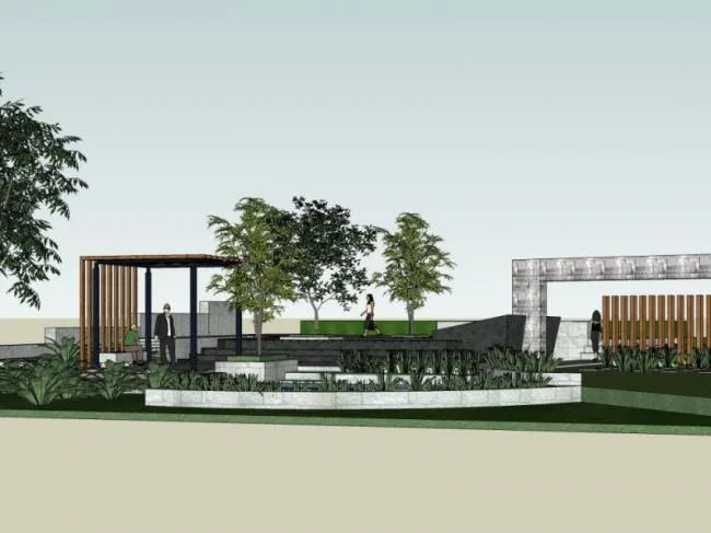 Sketchup景观模型|庭院景观，现代风格