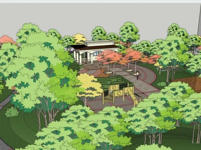 Sketchup景观模型|景区景观，现代风格