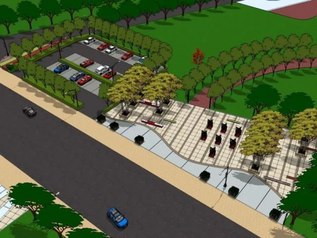 Sketchup景观模型|公园景观，现代风格