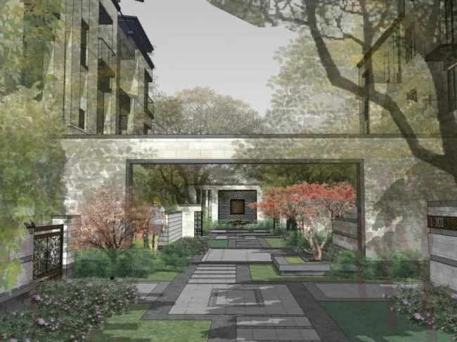 Sketchup景观模型|庭院景观，花园景观，中式风格