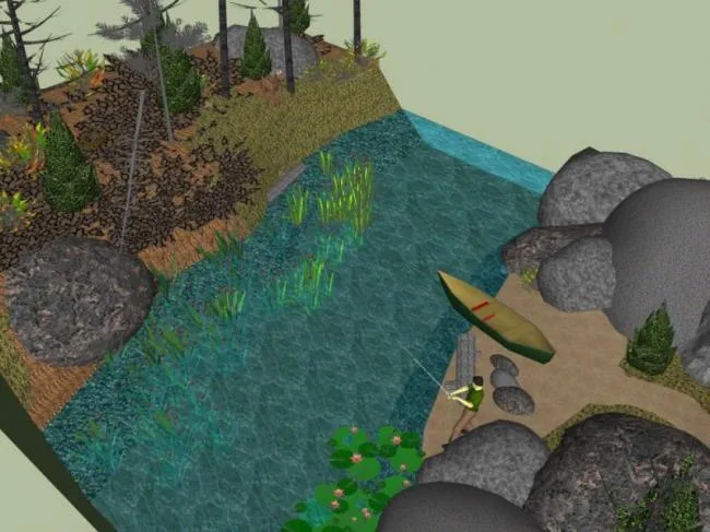Sketchup景观模型|山地景观，现代风格