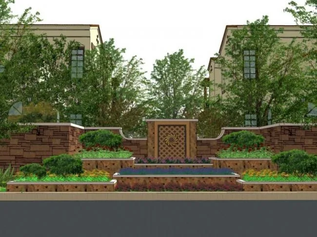 Sketchup景观模型|小区景观，住宅景观，古典风格