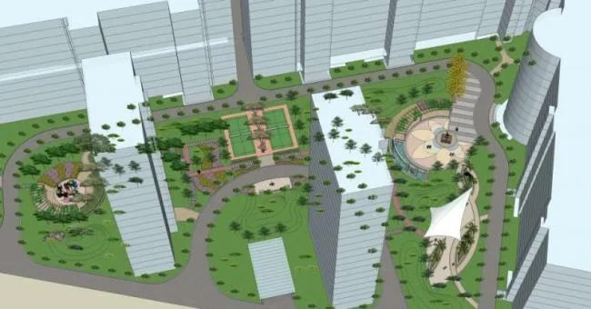 Sketchup景观模型|小区景观，住宅景观，现代风格