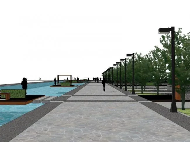 Sketchup景观模型|滨水景观，现代风格