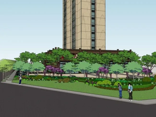 Sketchup景观模型|街头景观，现代风格