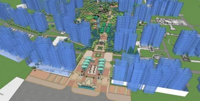 Sketchup景观模型|居住区景观，住宅景观，古典风格