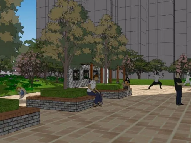 Sketchup景观模型|小区景观，住宅景观，中式风格