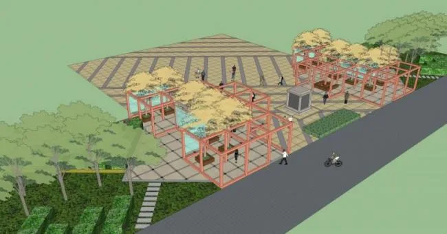 Sketchup景观模型|公园景观，现代风格