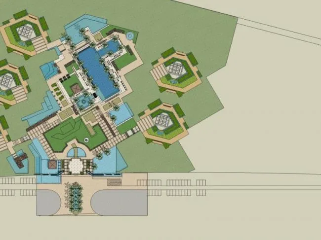 Sketchup景观模型|小区景观，住宅景观，欧式风格，古典风格