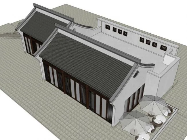 Sketchup商业模型|餐厅，中式风格