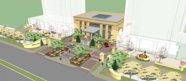 Sketchup住宅模型|小区入口，欧式风格