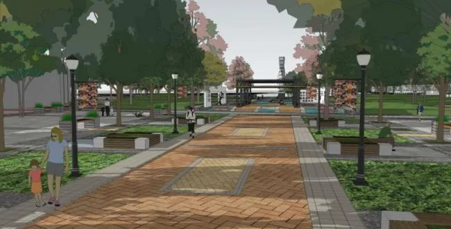 Sketchup景观模型|入口广场，现代风格