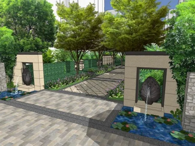Sketchup景观模型|庭院景观，古典风格
