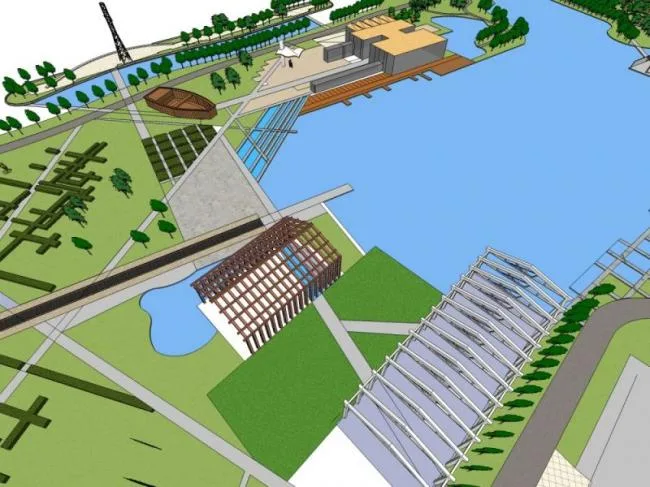 Sketchup景观模型|公园景观，现代风格