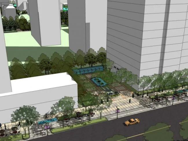 Sketchup景观模型|城市规划景观，住宅景观，现代风格