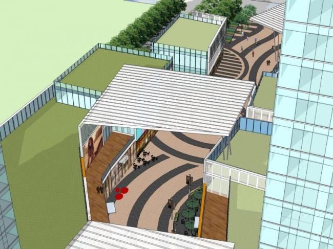 Sketchup景观模型|小区景观，住宅景观，商业景观，现代风格