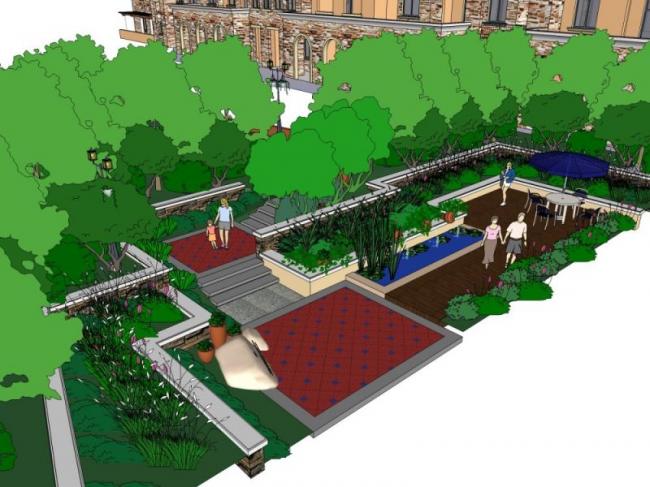 Sketchup景观模型|商业景观，现代风格