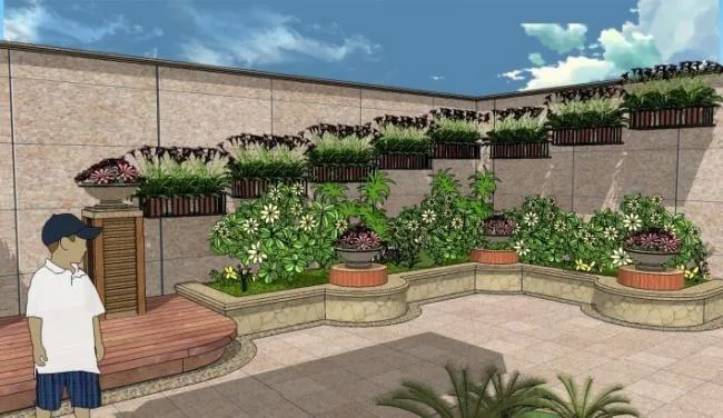 Sketchup景观模型|别墅景观，花园庭院景观，古典风格
