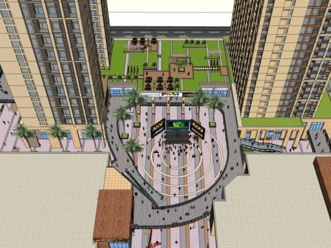 Sketchup景观模型|商业景观，现代风格