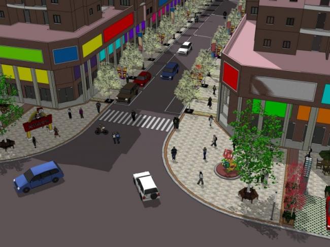 Sketchup景观模型|小区景观，住宅景观，现代风格