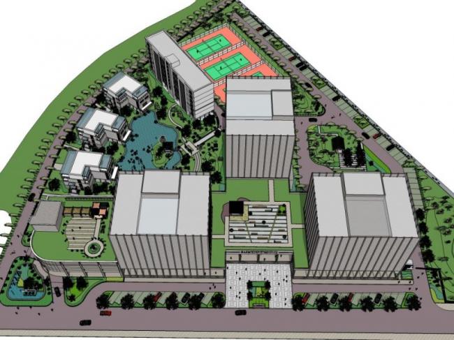 Sketchup景观模型|办公景观，现代风格