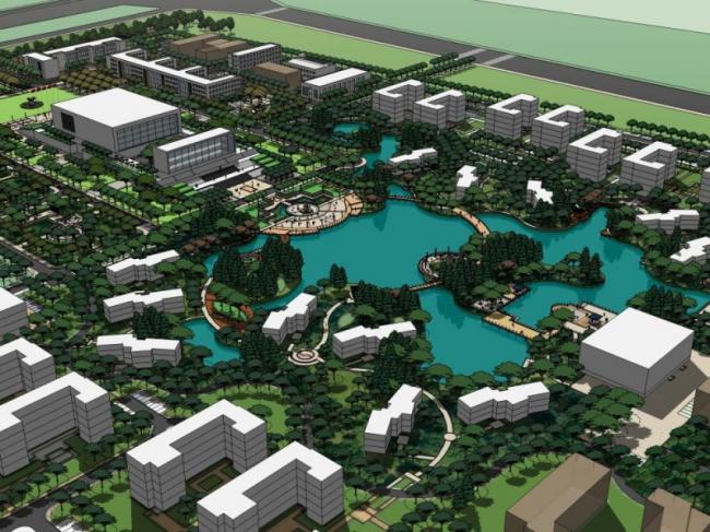 Sketchup景观模型|校园景观，学校景观，现代风格