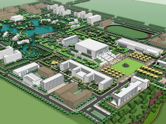 Sketchup景观模型|校园景观，学校景观，现代风格