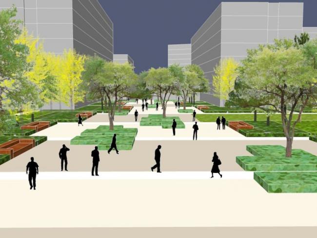 Sketchup景观模型|办公景观，现代风格