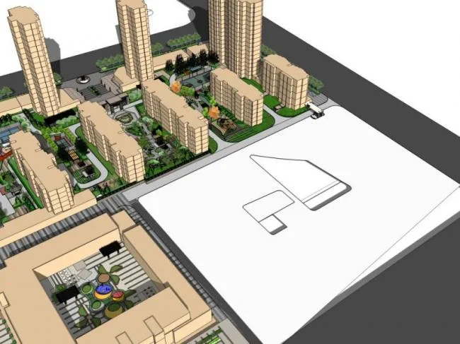 Sketchup景观模型|小区景观，住宅景观，现代风格