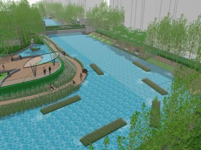 Sketchup景观模型|滨水景观，现代风格