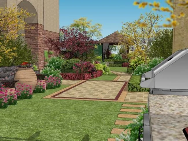 Sketchup景观模型|小区景观，住宅景观，古典风格