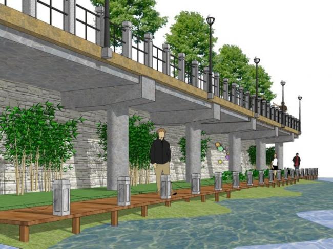 Sketchup景观模型|滨水景观，现代风格