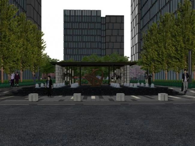 Sketchup景观模型|工业园景观，办公景观，现代风格