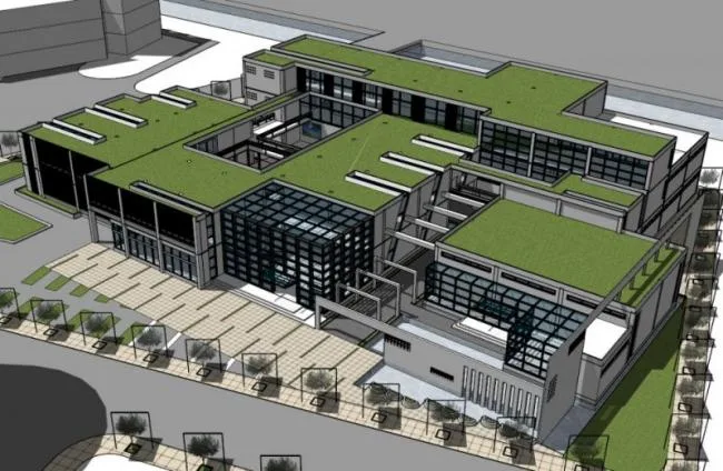 Sketchup文化模型|多层图书馆，文化建筑，现代风格