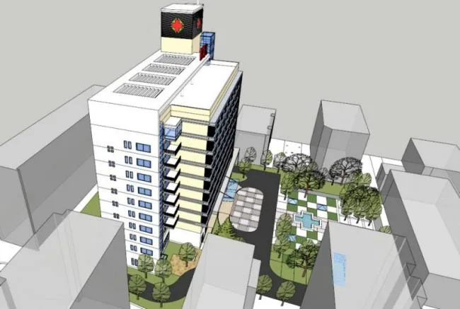Sketchup景观模型|医院景观，医疗景观，现代风格