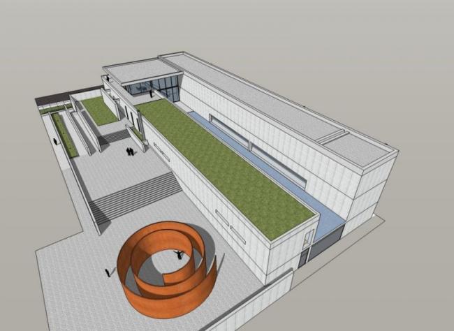 Sketchup文化模型|多层普利策基金会美术馆，安藤忠雄，文化建筑，现代风格