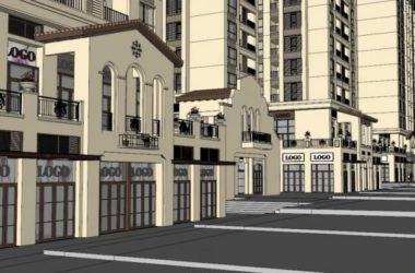 Sketchup商业模型|多层商业街，古典风格-BIM建筑网