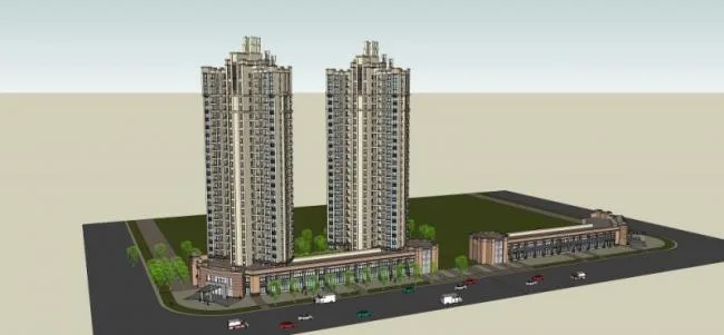 Sketchup住宅模型|超高层住宅，现代风格