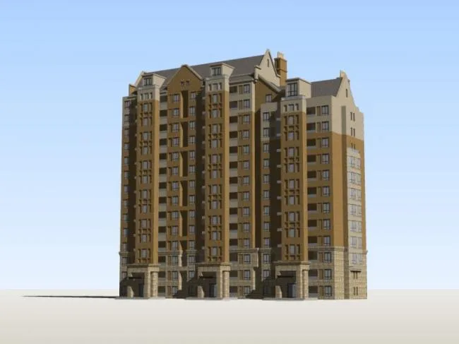 Sketchup住宅模型|高层住宅，古典风格