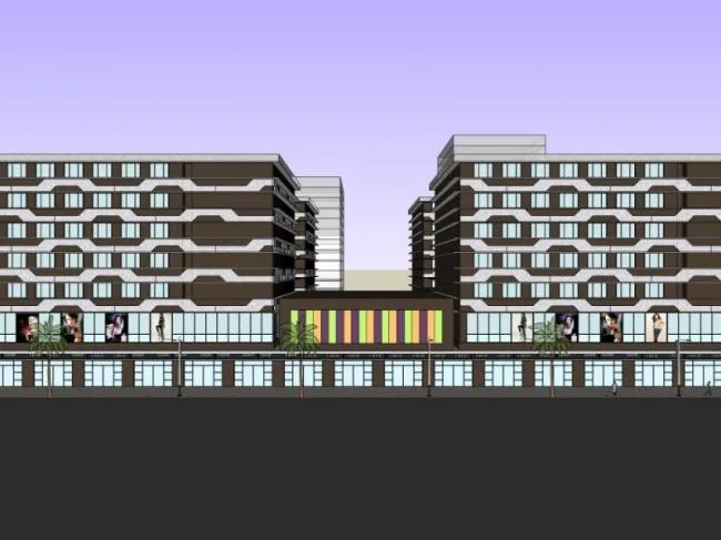 Sketchup商业模型|多层商业建筑，现代风格