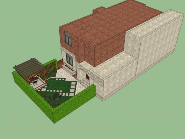 Sketchup景观模型|别墅景观，庭院景观，现代风格