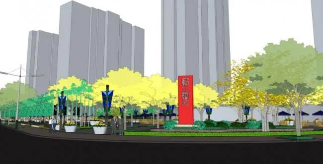 Sketchup景观模型|小区景观，住宅景观，现代风格
